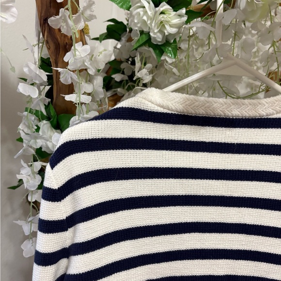 J. Crew Striped Navy and white Cardigan - Picture 6 of 7